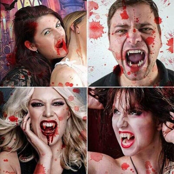 Halloween infällbara vampyrtänder tandproteser Zombie tänder huggtänder Cosplay Horrific