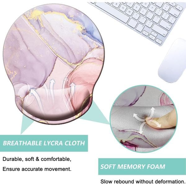 Mouse Pad with Wrist Rest, Ergonomic Mouse Pad with Memory Foam Wrist Support, Non-Slip Rubber Base Gaming Mouse Pad for Home