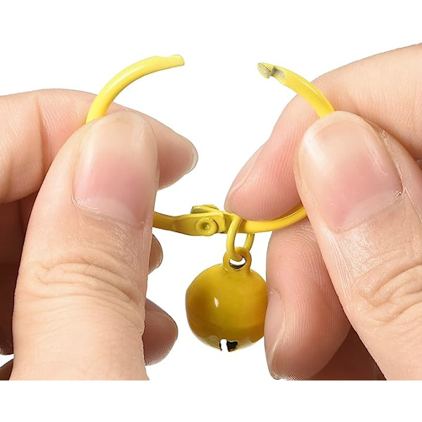 5 stk Nøgleringe med klokker, gul dia Christmas Jingle Bell Pet Bells Rustfrit stål nøglering til gør-det-selv-håndværk, fest, tasker vedhæng