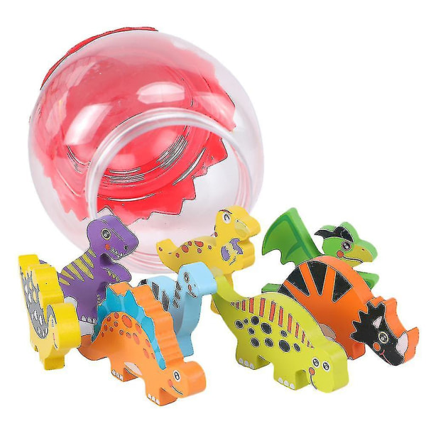 1 sæt/9 stk trædinosaurlegetøj Kreativt pædagogisk legetøj Tidlig uddannelseslegetøj Dinosauræg til børn