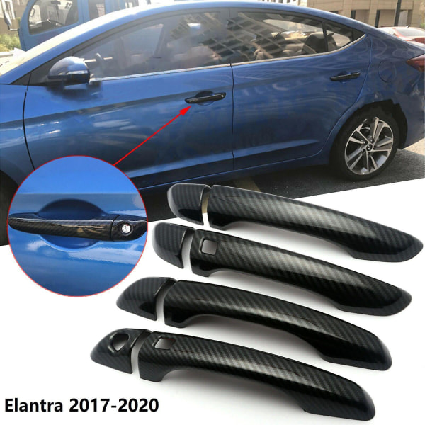 Til 2017-2020 Carbon Fiber bildørhåndtagsdæksel Trim Sticker (2 knapper)