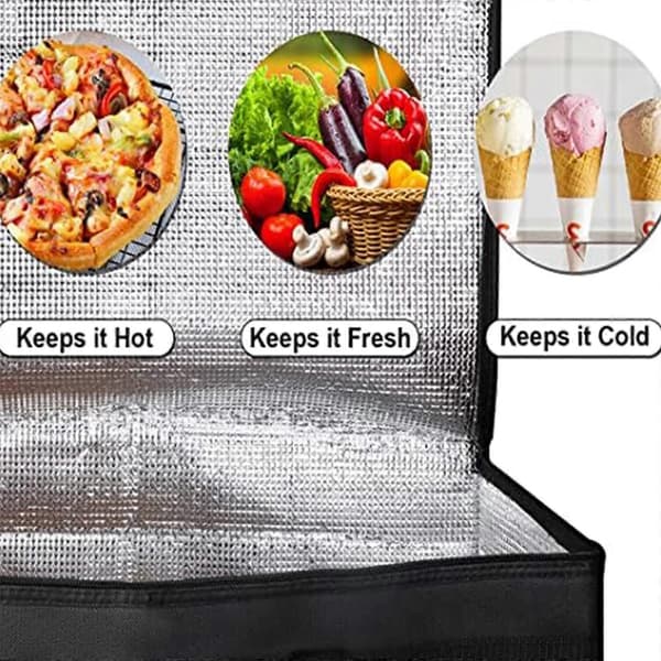 Isolerade pizzaleveransväskor läckagesäkert aluminiumfoder bärbar termisk behållare för utomhuscamping svart grön black green