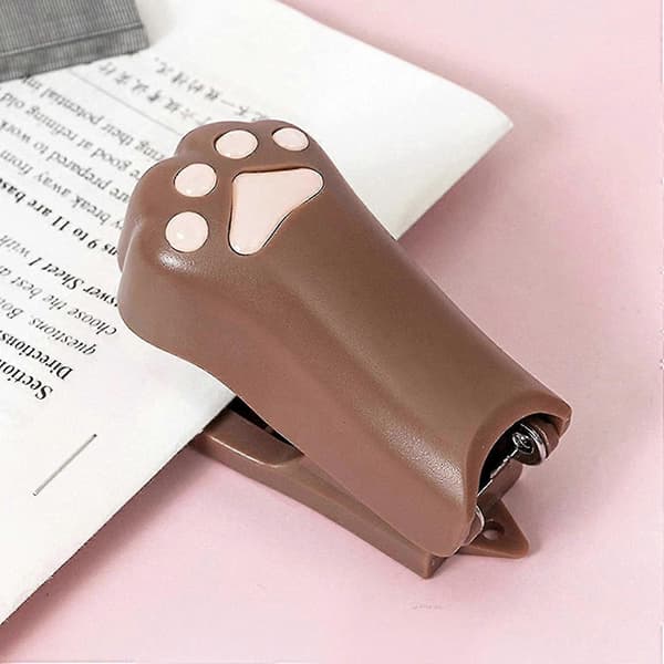 Søt kattepote mini stiftemaskin (mørk kaffefarge)