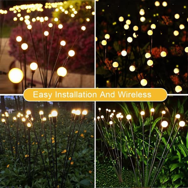 Solcelle havelamper LED pneumatiske ildfluer indsatte lamper havedekoration ferielys sving.
