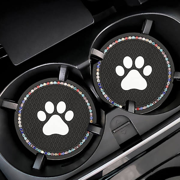 Car Coaster Water Cup pulloteline Liukumaton Pad Mat Silikageeli Sisustus Auton Styling Sarjakuva Koiran Tassu|juomatelineet| Blue