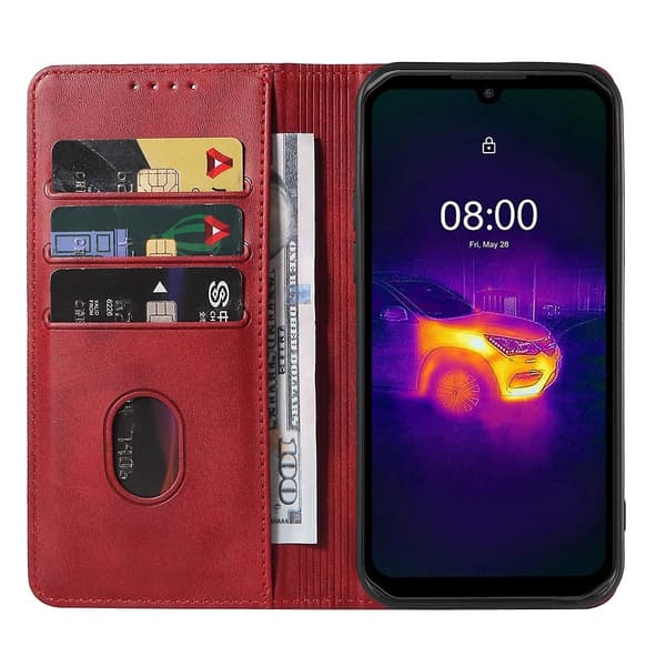 Magnetiskt Läderfodral För Ulefone Armor 11t 5g / 11 5g Red