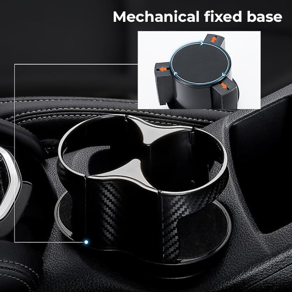 Bil dryckeshållare 2 i 1 Universal Auto Mugghållare Expander Adapter Justerbar Bas Avtagbar Abs Dryck Kan Flaskställ| | Golden