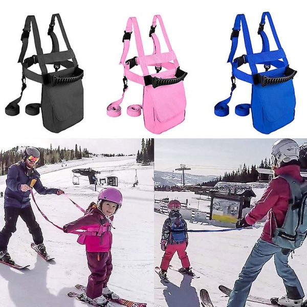 Børns ski sikkerhedstræning bælte skøjteløb anti-fald trækbælte begynderski hjælpe træksikkerhed black