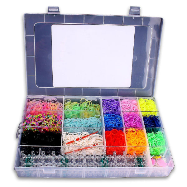 Loom Bands Kit Clips Collection med 5500 Bandz + 170 Clips + 2 kroge + 6 vedhæng + 1 Loom Board 21 Smuk