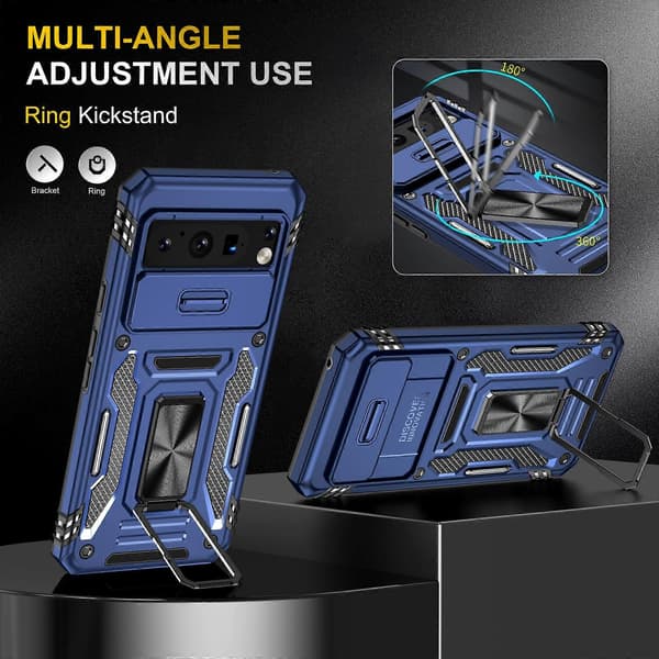 Armor PC + TPU Kameraskjold Telefoncover Navy Blue For Google Pixel 8 Pro