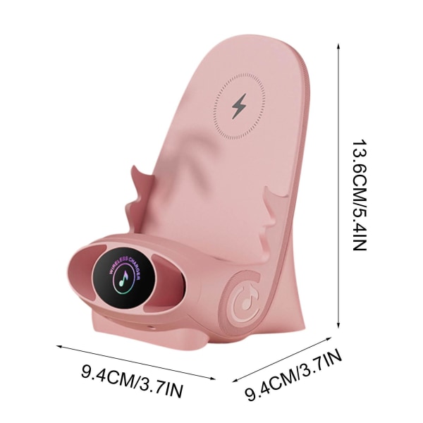 15w Qi trådlös laddare Bärbar Ministol Trådlös laddare för alla mobiltelefoner Förstärkt trådlös laddningsstol Mobiltelefon Trådlös laddare Pink