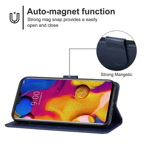 Läderfodral för LG V40 ThinQ Blå