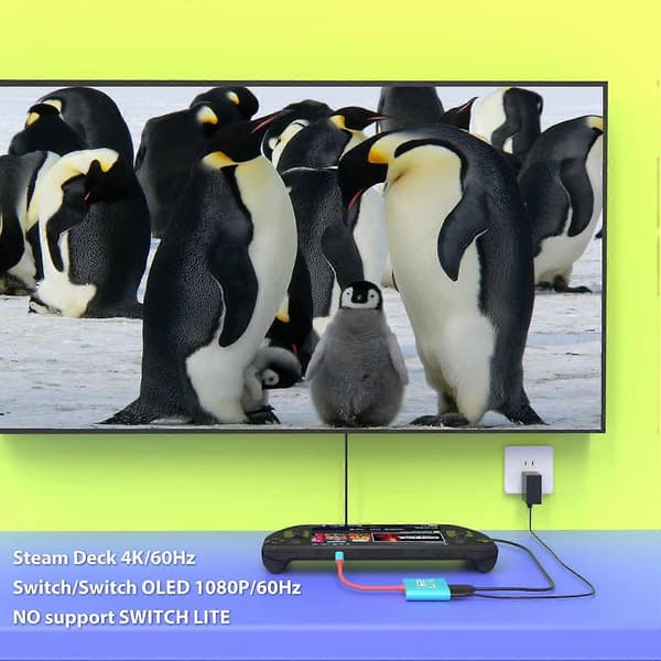 Dockingstation til Nintendo Switch 1/2 og Steam Deck, understøtter TV Dock-tilstand, bærbart TV HDMI-adaptertilbehør til Nintendo Switch 1 og OLED og NS Update Version