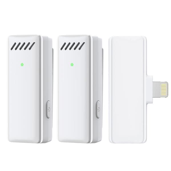 Trådløs Lavalier-mikrofon til iPhone/iPad, Plug and Play, 2-pak