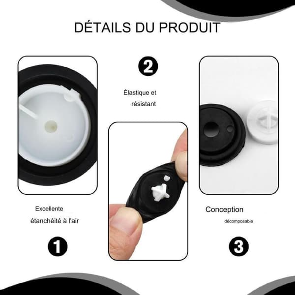 3-pak Membranpakninger, Toiletskyllepakning, Sideindgang Flydeventilmembran til Vedligeholdelse af Toiletskyl Black
