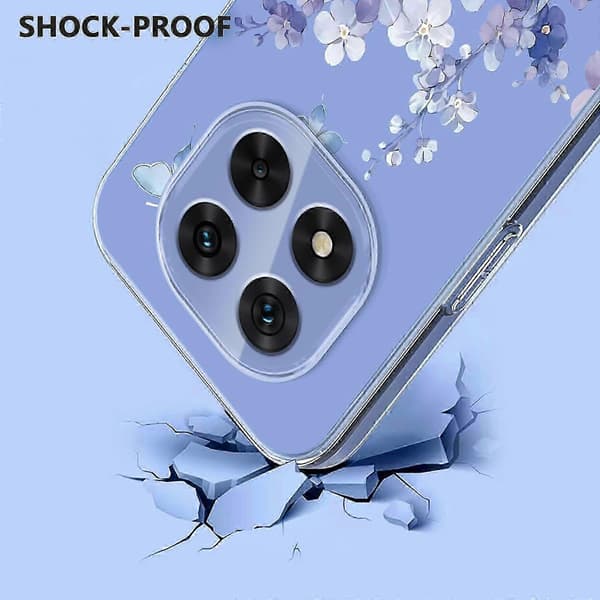 Blomstermønster Malet TPU Telefoncover til Beskyttelse og Stil Violet For Redmi Note 14 Pro 4G