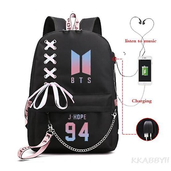 Kpop Groups Ryggsäck USB Charge Vattentät Business Skolväska Tonåringar Laptop Travel Dagsäck Mochila Skolväska picture color5