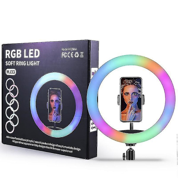 Rgb Live Fill Light Mj33 Farverigt Net Rødt Ring Lys 13-tommer Hestevæddeløb Led Film Og Tv Atmosfære Rendering Lys Muscle