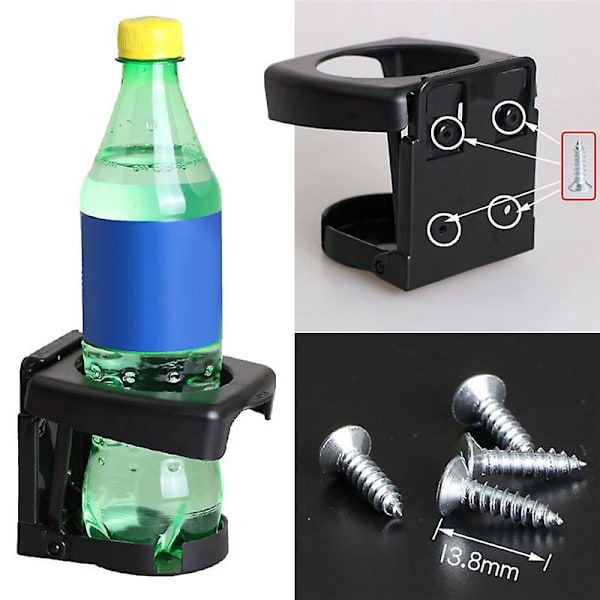 Universal Bil Fordon Lastbil Vikbar Dryck Dryck Hållare Flaskställ Koppfäste För Bil Van Lastbil Traktor Verkstad Båt|drycker Hållare| Black