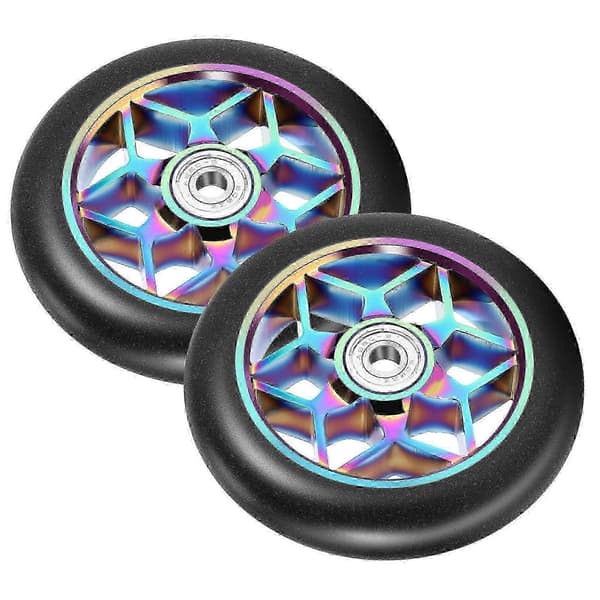 110 mm tykke PU Stunt Scooter Hjul 2 stk. med lejer, sort
