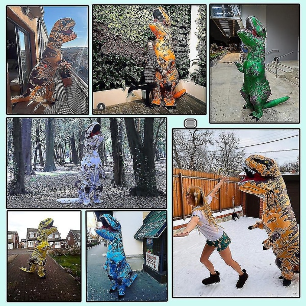 Hot oppustelige dinosaur kostumer dragt kjole T-rex anime fest cosplay green Kids 120-145cm