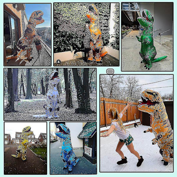 Uppblåsbar dinosauriedräkt, varm, T-Rex, anime, fest, cosplay purple Adult 150-195cm