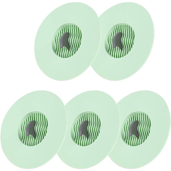 Gulvsi, stærk adsorptionskraft Godt forseglet gulvafløbsdæksel Slidbestandigt og holdbart med 5 stk til hjem til familien (Nordic Green)