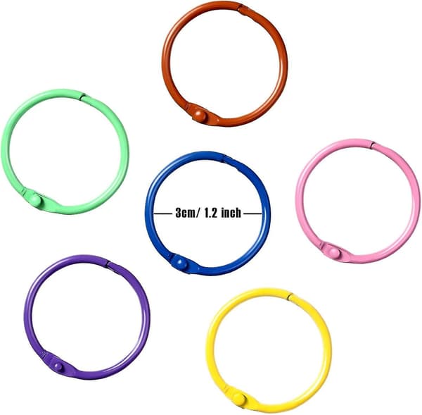 60 Stykker Metal Ringbind Farve Nøglering Ringbind Ringbog Nøglering (d-583-a)