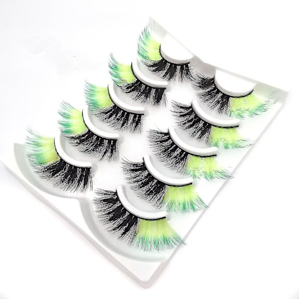 10 par falska ögonfransar färgade remsor ögonfransar färgade faux mink ögonfransar color 1