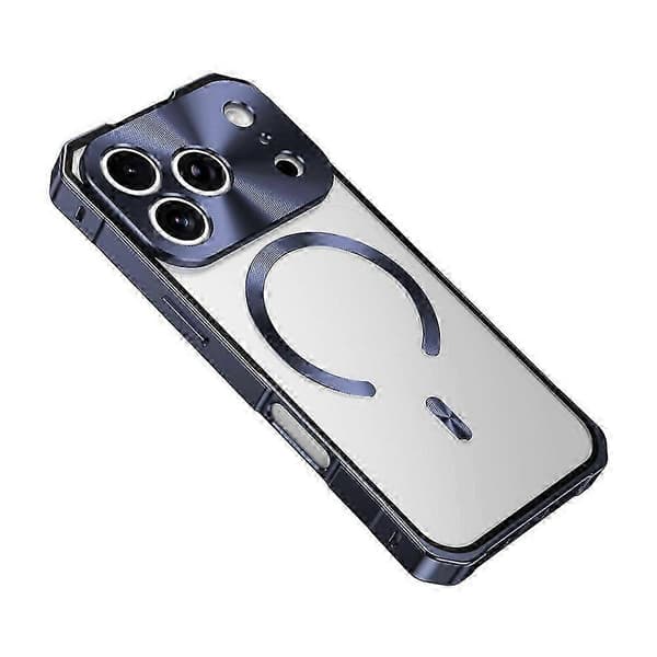 Frostat bakstycke hårt PC-metallramsfodral för iPhone 17 Pro kompatibelt med MagSafe-bakstycke