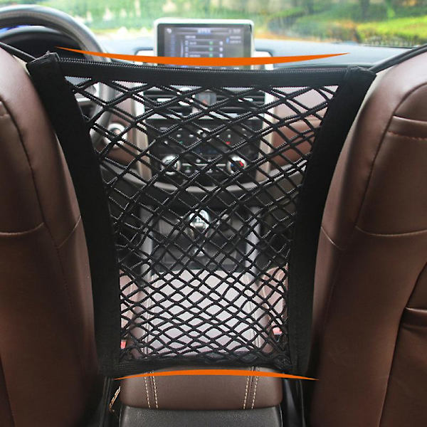 3 lager Bilförvaring Nätväska Organizer Hållare Mesh Säte Rygghängare Trunk Krokar String Kit Auto Interiör Tillbehör Till Bil| | 1