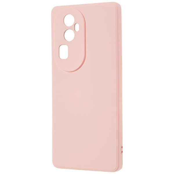 För Oppo Reno10 5G Gummerat TPU- phone case Candy Color Fiberfoder Anti- cover Pink