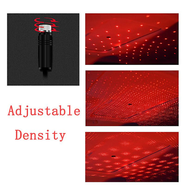 Led-auton katto tähtikirkas ilmapiiri valo USB toimiva projektorilamppu auton kattoon sisustussisustus valon autojen koristeluun tarvikkeet| | Puple Square