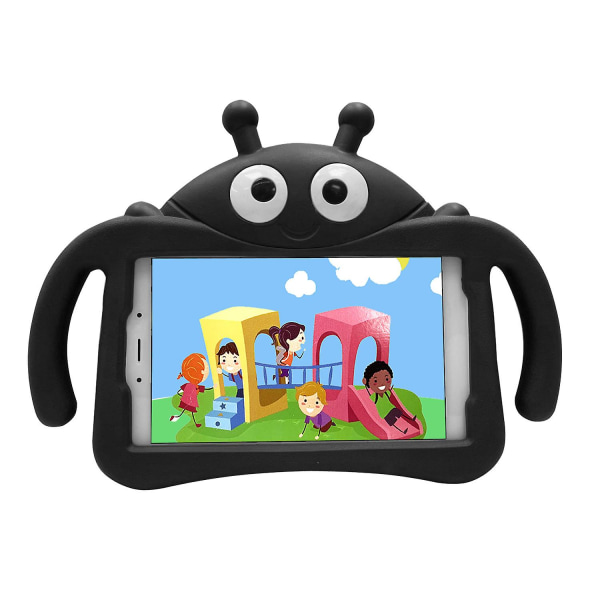 Kid Ladybug-deksel til Samsung Galaxy Tab A7 Lite 8.7 T220 T225 2021, Kickstand Heavy Duty støtsikkert deksel, slitesterk Black