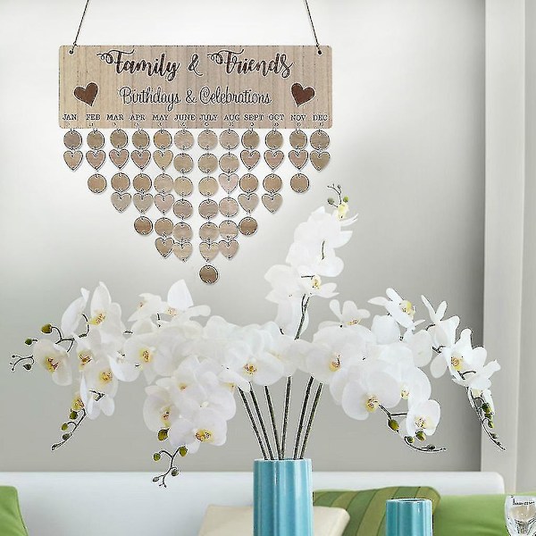 Family Birthday Board Plaque Tee itse riippuva puinen syntymäpäivämuistutuskalenteri A c
