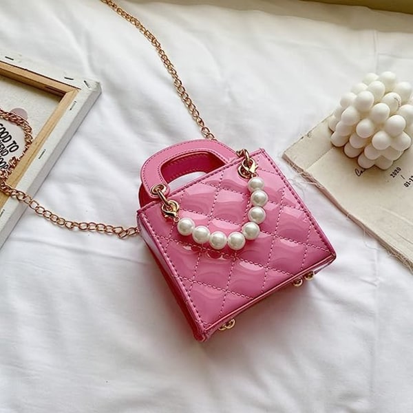 Skinnende Patent Små Piger Crossbody Punge Toddler Top Håndtaske Mini Pailletter Tassel Messenger Skuldertaske til børn