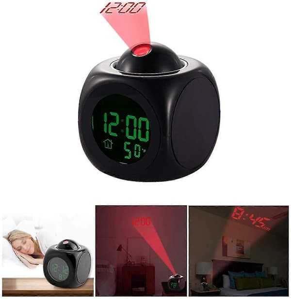 LED-projektor vekkerklokke multifunksjon digital temperaturvisning Walkbee A B