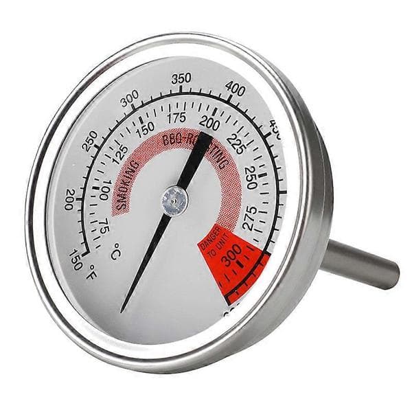 Ovntermometer i rustfrit stål BBQ Grill Rygertermometer 75℃ til 300℃ og 150℉ til 600℉ (Type B 300°C)LO-Ron