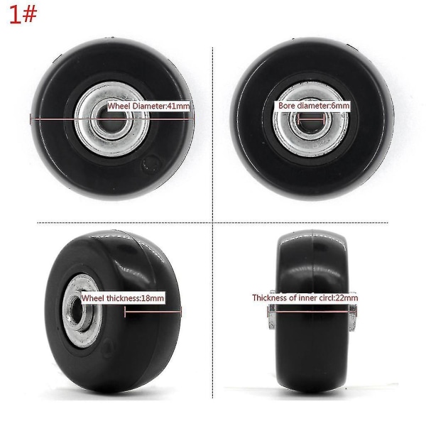 1 stk Plast svingbare hjul Bagasje roterende hjul koffert erstatning hjul deler - 14