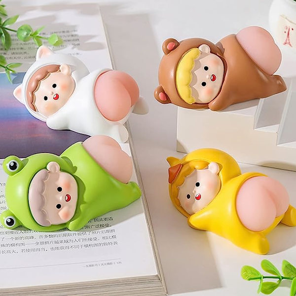 Sød afstressende tegneserie numse, Kawaii squeeze legetøj, silikone elastisk numse squeeze dukke, kontor bil ornament squeeze legetøj, hvid