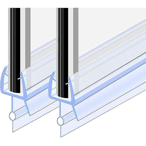 Aleko brusedørtætning 100 cm 2 stk til 4-6 mm glas, foldebarriere brusekabinetætning, udskiftningstætning, lige/buet glas brusedørstætning