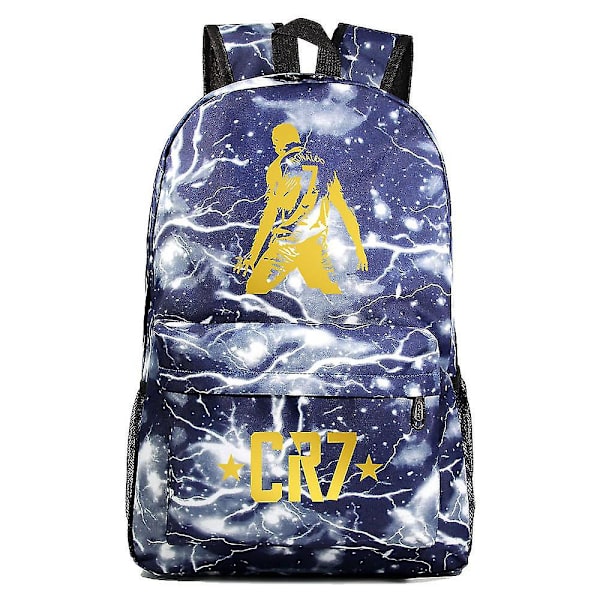 Cr7-ryggsäck med USB laddning, perfekt för pojkar och flickor, passar laptop, skolväskor med stöldskyddslås, perfekt för resor Mochila 6