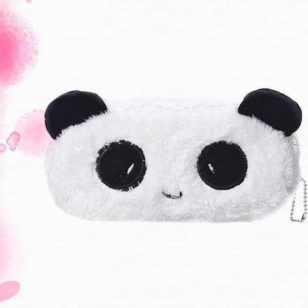 Söt Panda Pennfodral Tecknad Panda Pennväskor Plysch Studenter Pennväskor Bärbart Pennfodral Chic Växelficka för Elever Personal Flicka Användning