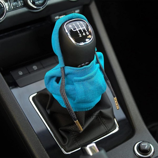 Hettegenser Bil Gear Shift Deksel, Gear Stick Hettegenser, Hettegenser Gear Shift Cover, Gear Shift Hettegenser, Car Shifter Hettegenser Blue and Red