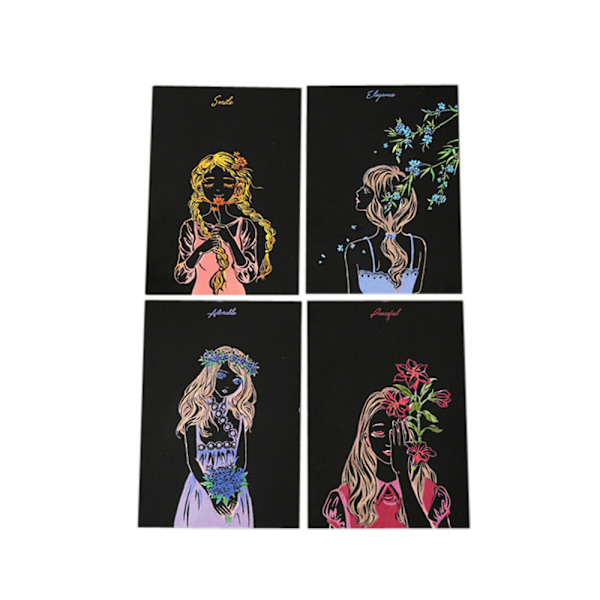 4 kpl 20x14cm Magic Scratch Art -maalauspaperi ja piirustustikku lasten lelu Multicolor