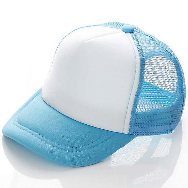 Baby Hat Peaked Baseball Kids Cap Hat Sky Blue White