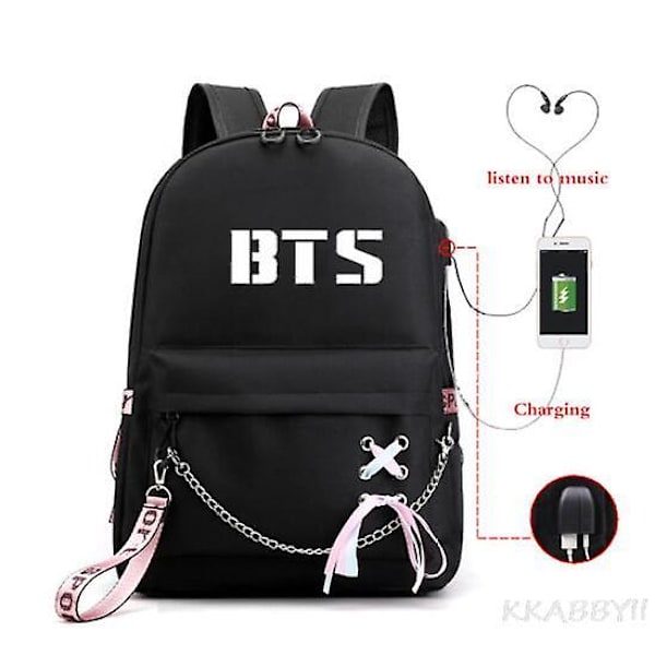 Kpop Groups Ryggsäck USB Charge Vattentät Business Skolväska Tonåringar Laptop Travel Dagsäck Mochila Skolväska picture color11
