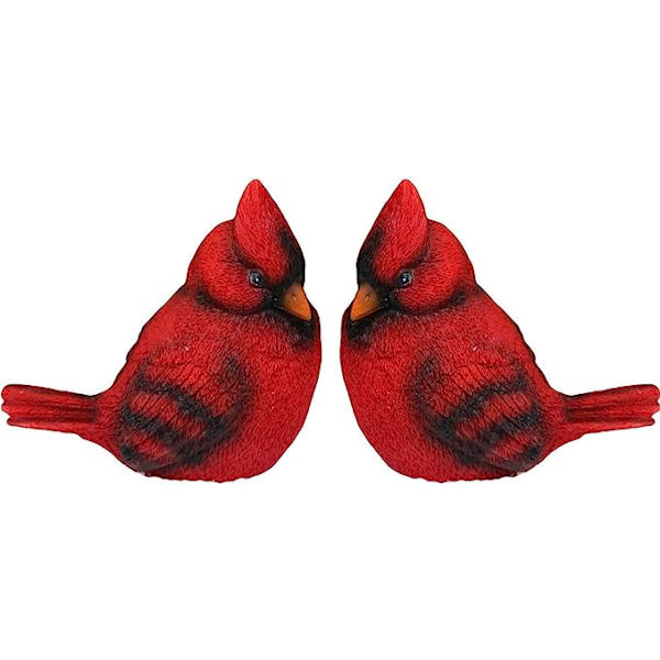 2 kpl Cardinal Figurines Red Cardinal Birds -patsassisustus (Cardinaal Decoration)