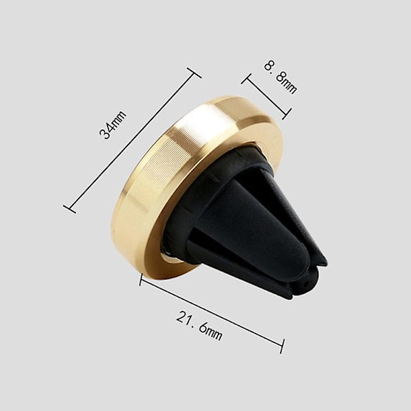 Universal Magnetisk Bil Air Vent Telefonhållare Med Metallplatta Rund Magnet Bil Mobiltelefon Fäste Bil Interiör Tillbehör| | Black