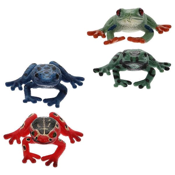 Plastdyrmodell Simuleringsfrosker for lek 4 stk Kognitive rekvisitter